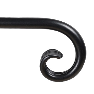 Wrought Iron Curtain Pole 19mm with Curl Finial