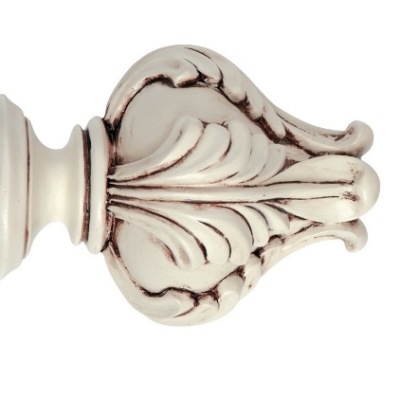 Museum 35mm Pole Set in Antique White with Vienna Finial