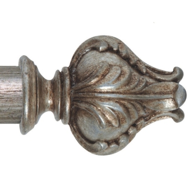 Museum 35mm Pole Set in Antique Silver with Vienna Finial