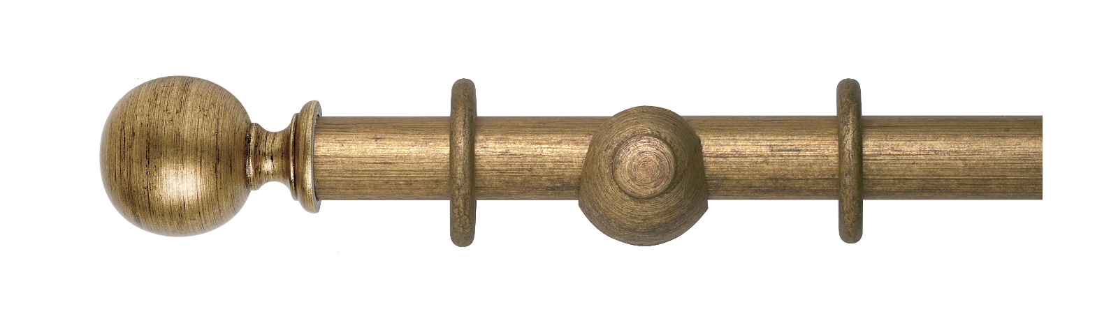 Museum 35mm Pole Set in Antique Gilt with Ball Finial