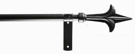 Wrought Iron Curtain Pole 19mm with Spear Finial