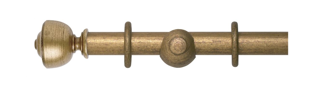 Museum 35mm Pole Set in Antique Gilt with Asher Finial