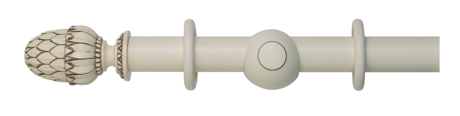 Museum 35mm Pole Set in Antique White with Pantheon Finial
